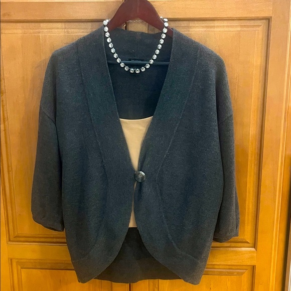 Ann Taylor Gray Cardigan with Button Closure - Size Medium - Picture 1 of 5
